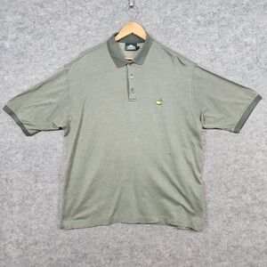 Clubhouse Collection Men's Green Masters Logo Size XL Polo‎ 100% Cotton FLAWS